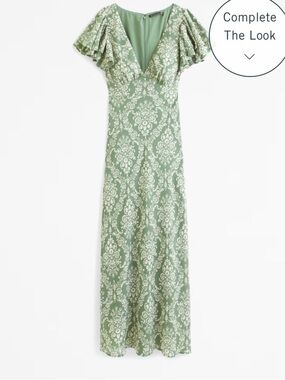 Abercrombie & Fitch Green Floral Midi Dress NWT Size Large